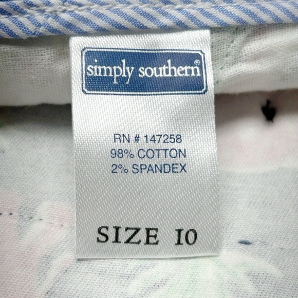 Simply Southern Women’s 3” Shorts Navy Blue Pink Elephants Green Size 10 NWT - Picture 5 of 7